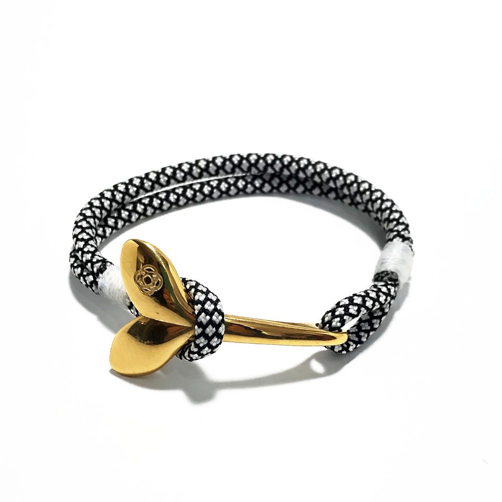 Black Diamond Nautical Whale Tail Bracelet Brass 167 Mystic Knotwork 