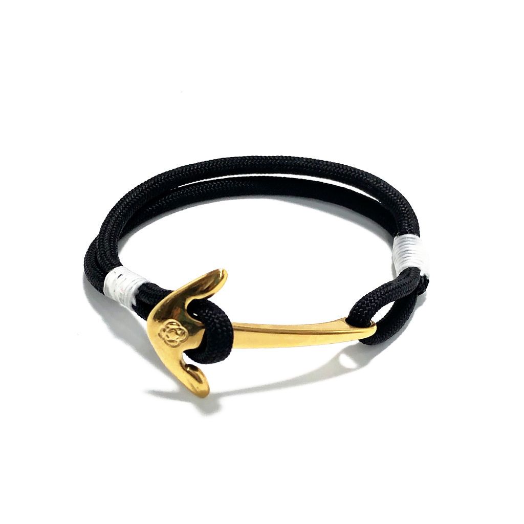 Coal Black Delta Anchor Silver & Leather Bracelet – FURFURFRIEND