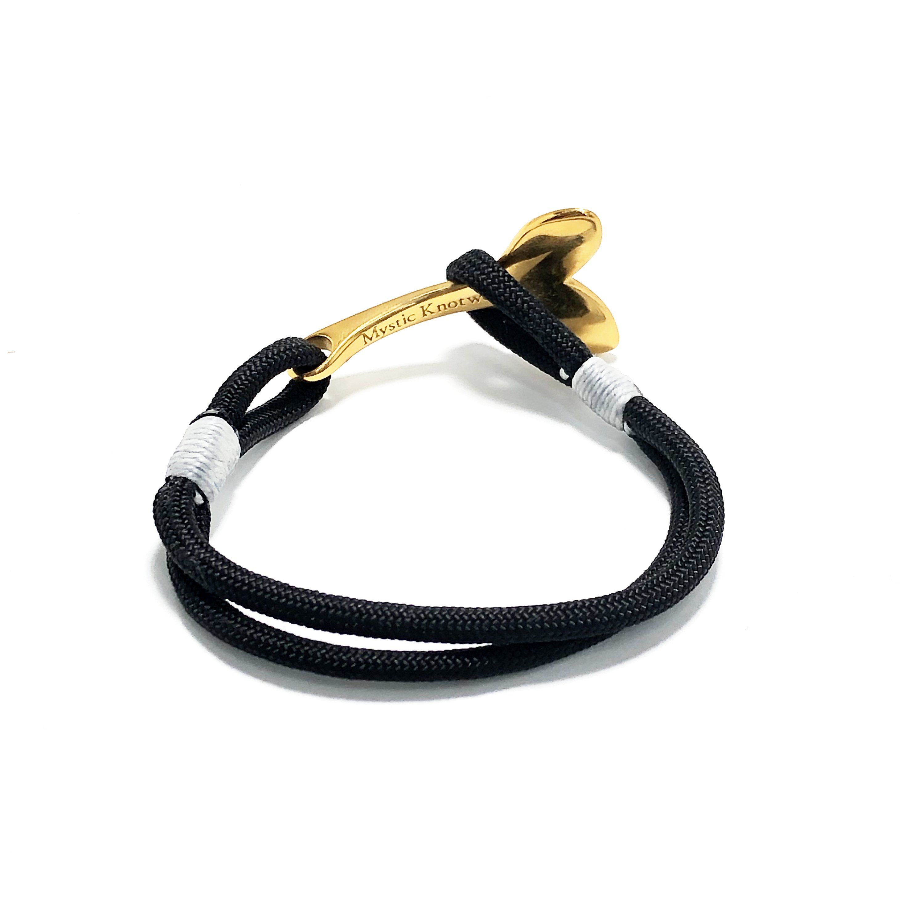 Black Nautical Whale Tail Bracelet Brass 002 - Mystic Knotwork