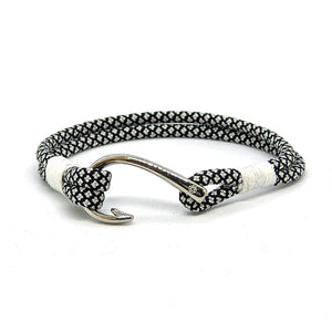Fish Hook Nautical Bracelet 14 Color Choices Mystic Knotwork Small 6" black diamond 