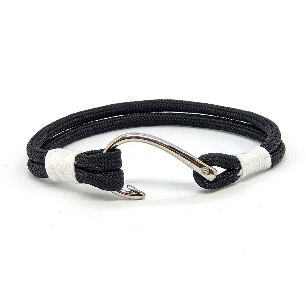 etsy fish hook wristband Black Nautical Fish Hook Bracelet 002 Small 6"
