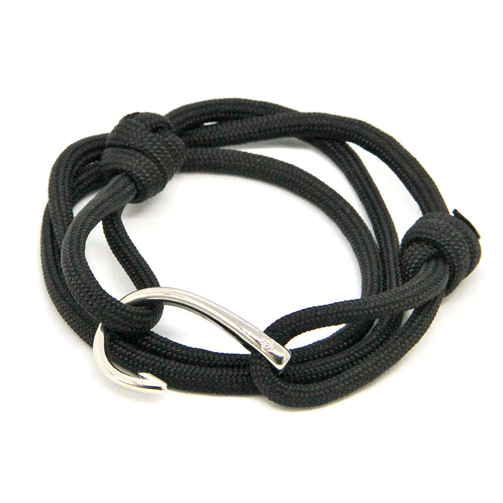 Mystic Knotwork Adjustable Fish Hook Wrap, Bracelet or Anklet 14 Color Options Black (#20)