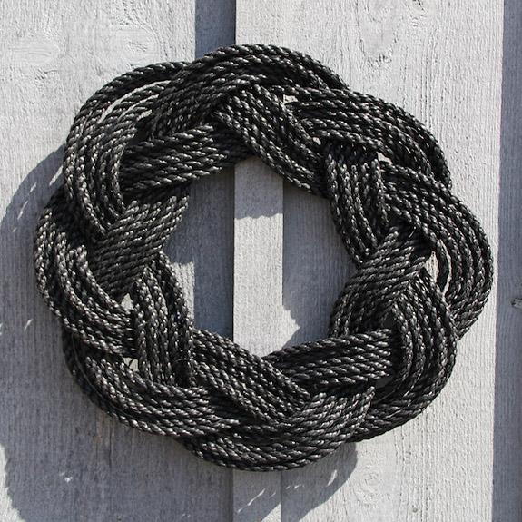 Nautical Wreath, Lobster Rope Sailor Knot Exterior Grade, Charcoal Mystic Knotwork 