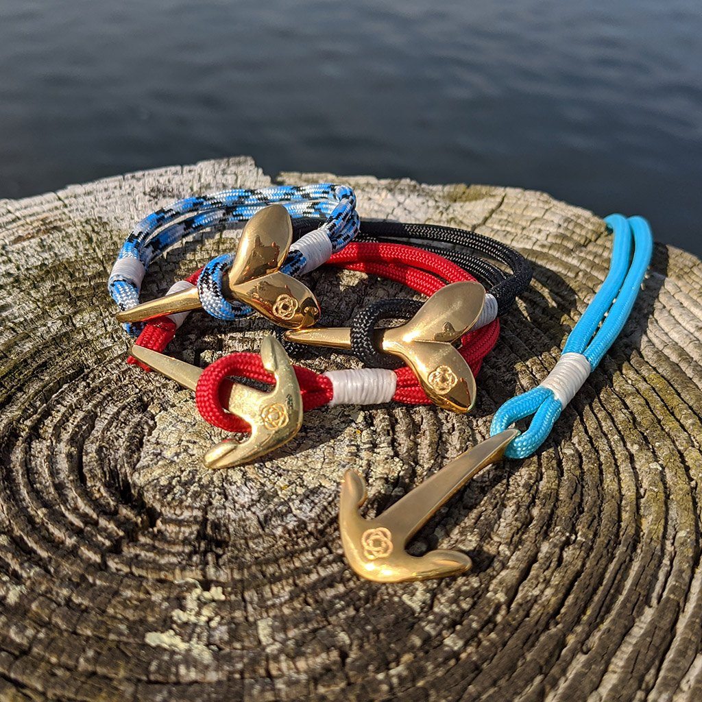 Black Nautical Whale Tail Bracelet Brass 002 Mystic Knotwork 