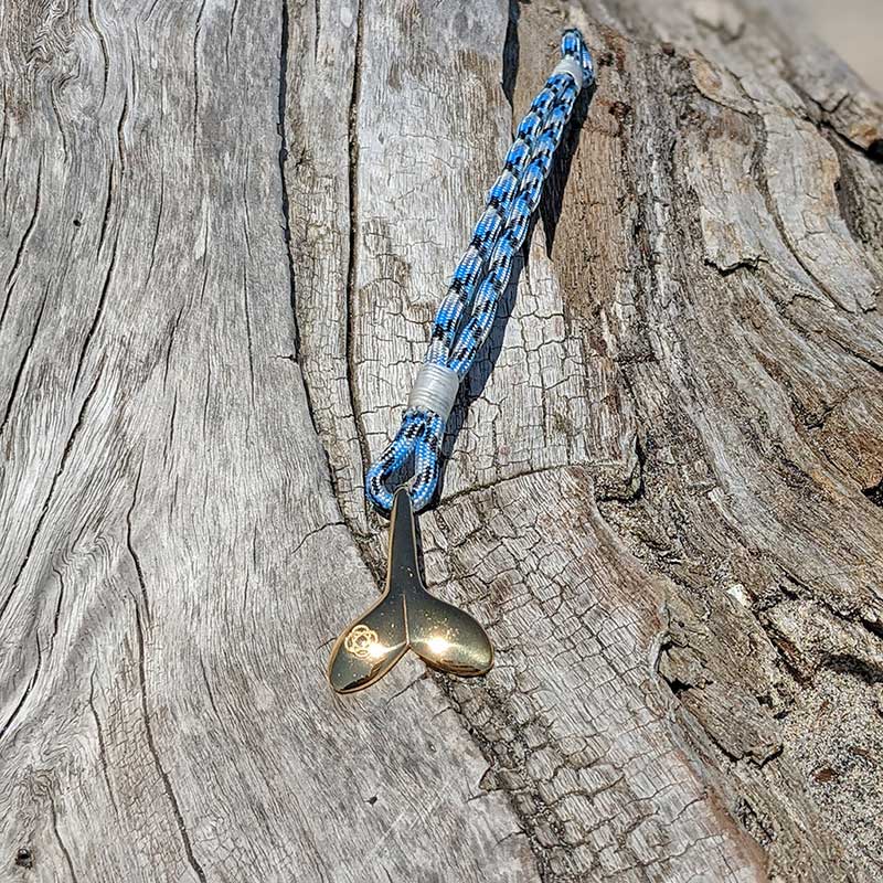 Blue Ice Nautical Whale Tail Bracelet Brass 074 Mystic Knotwork 