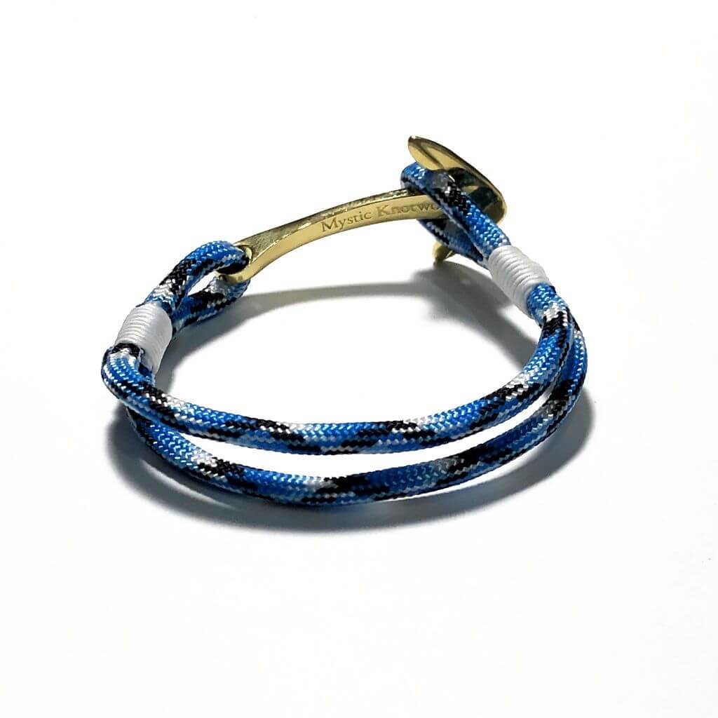 Nautical Blue Ice Nautical Anchor Bracelet Brass 074 handmade for