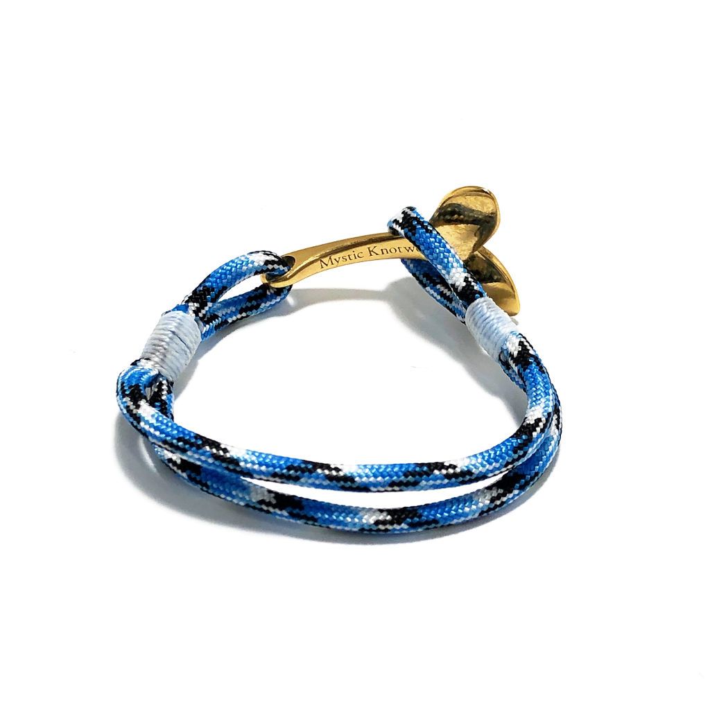 Blue Ice Nautical Whale Tail Bracelet Brass 074 Mystic Knotwork 