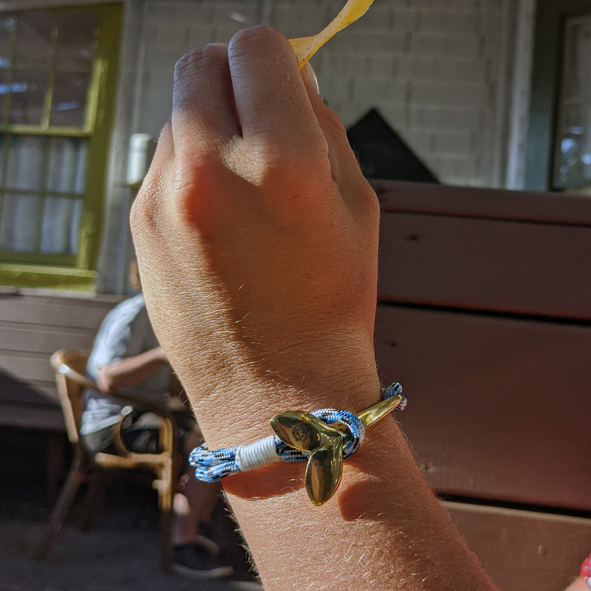 Blue Ice Nautical Whale Tail Bracelet Brass 074 Mystic Knotwork 