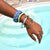 Blue Stripe Nautical Whale Tail Bracelet Brass 165 Mystic Knotwork 