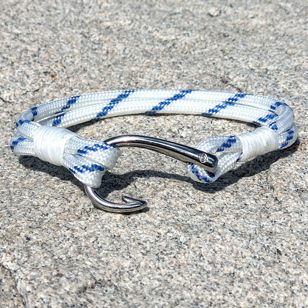 Blue Stripe Nautical Fish Hook Bracelet 165 Bracelets Mystic Knotwork 