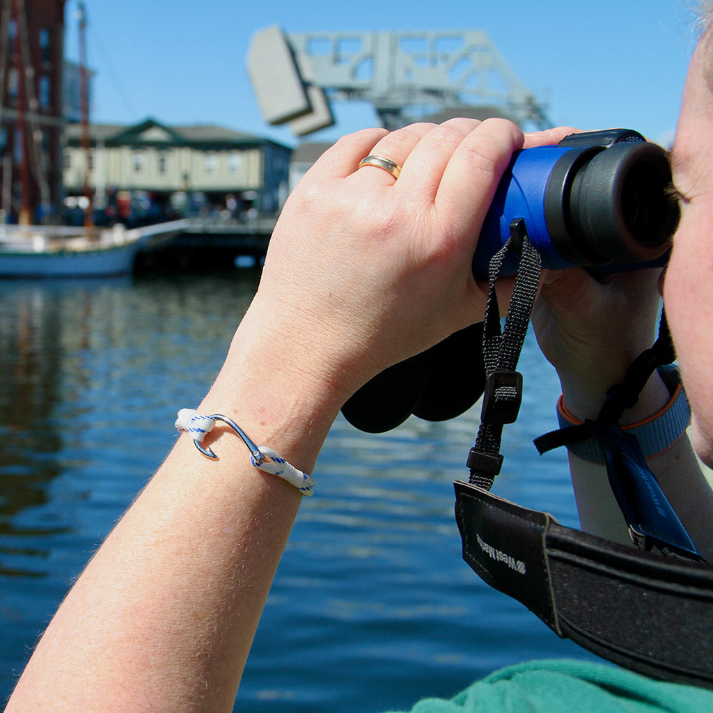 Blue Stripe Nautical Fish Hook Bracelet 165 Bracelets Mystic Knotwork 