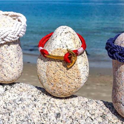 Red Nautical Anchor Bracelet Brass 028 Mystic Knotwork 