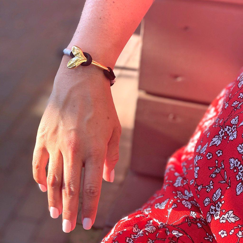 Black Nautical Whale Tail Bracelet Brass 002 Mystic Knotwork 