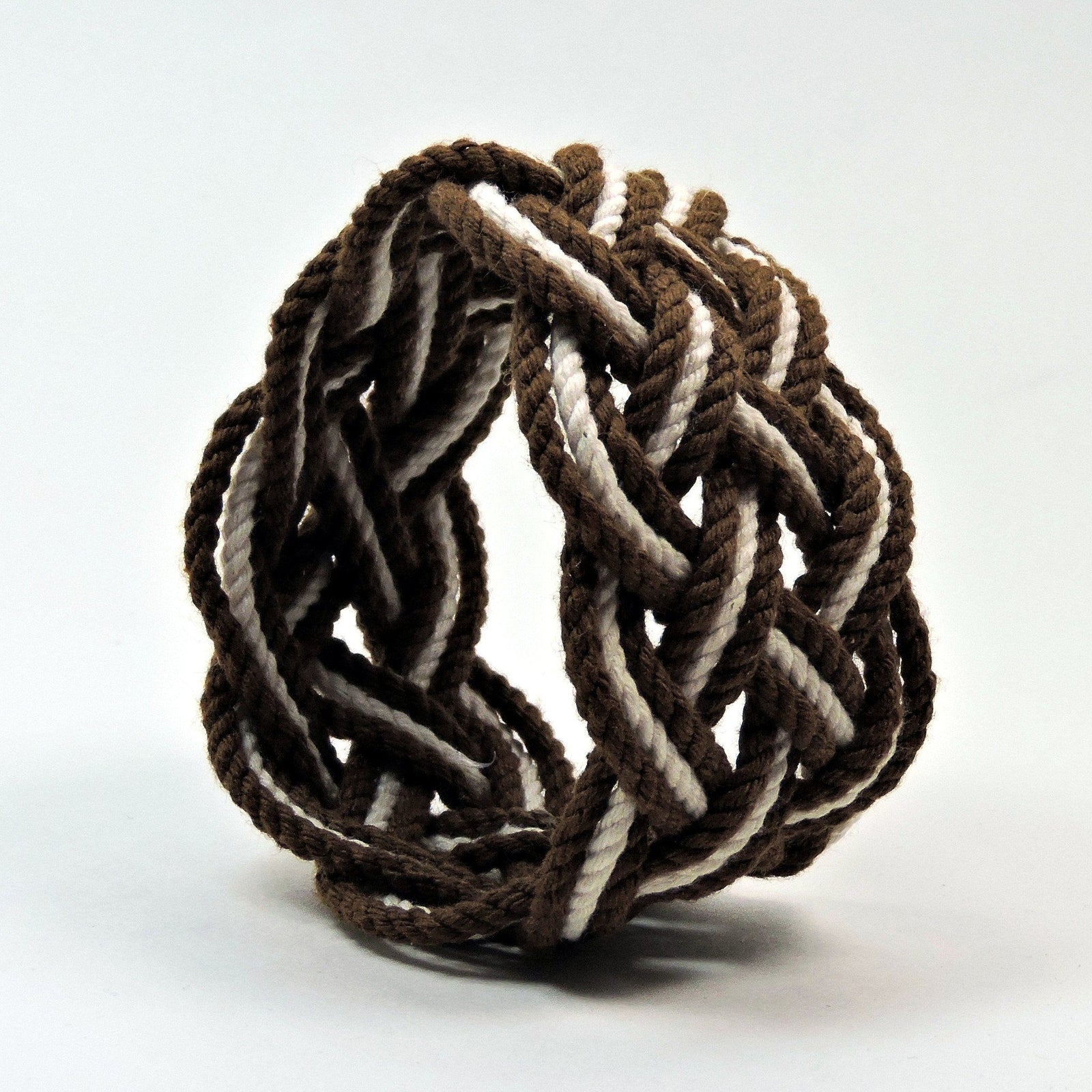 Nautical Knot Wide Striped Sailor Knot Bracelet handmade at Mystic Knotwork