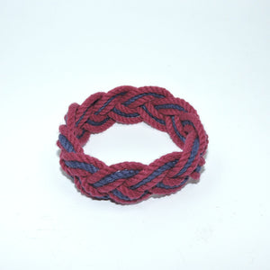 Nautical Knot Striped Sailor Bracelet, Various Burgundy - New! handmade at Mystic Knotwork