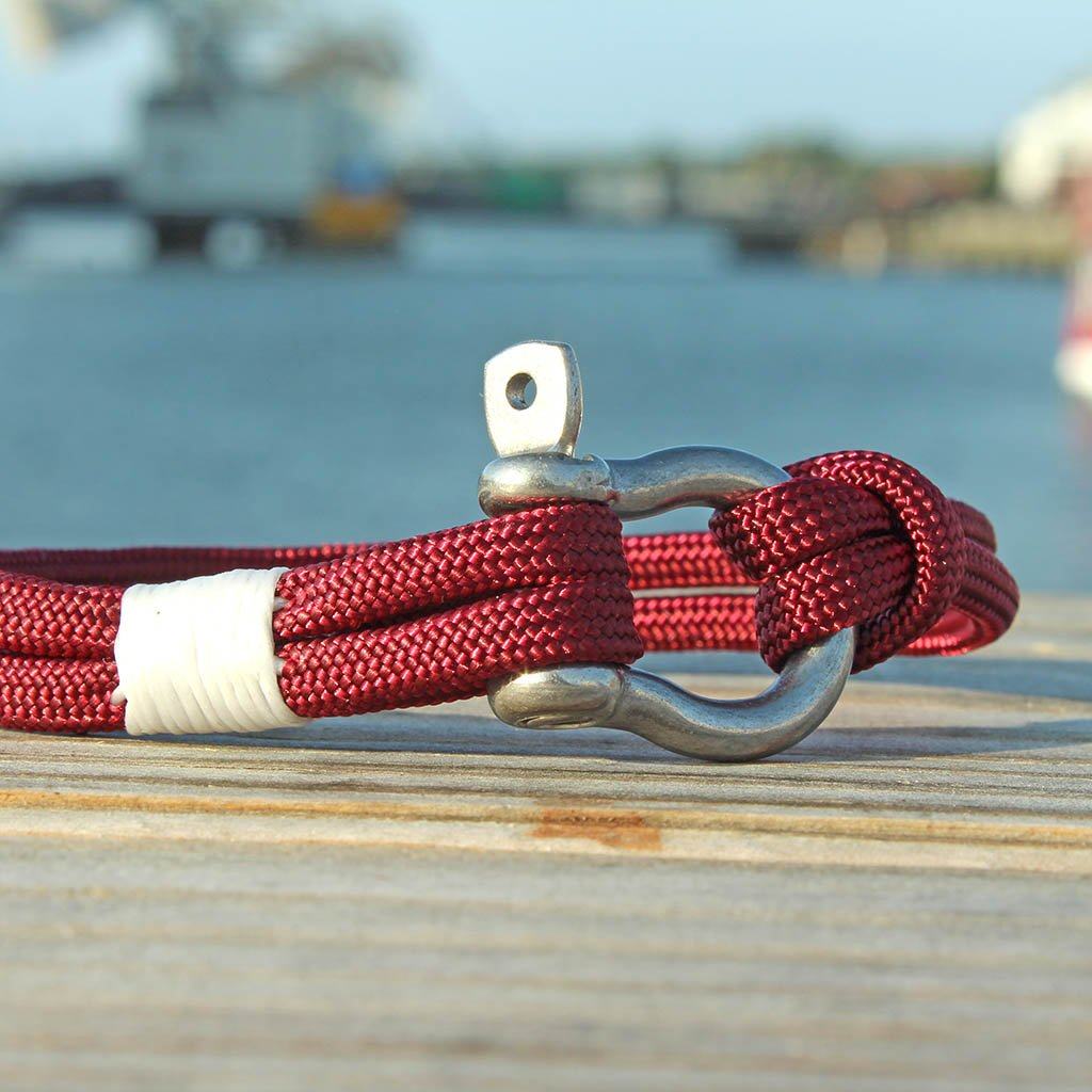 Burgundy Nautical Shackle Bracelet 022 Mystic Knotwork 