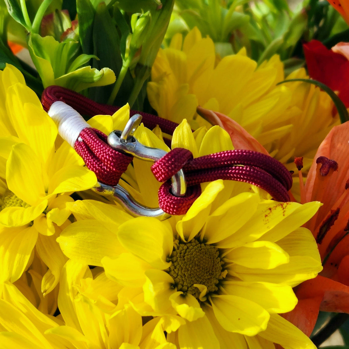 Burgundy Nautical Shackle Bracelet 022 Mystic Knotwork 