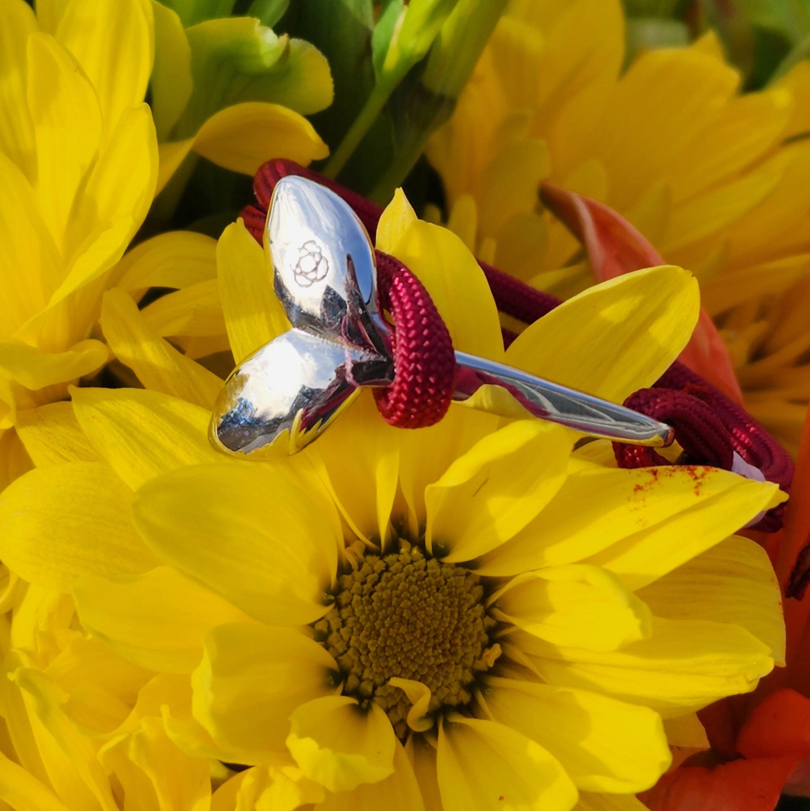 Burgundy Nautical Whale Tail Bracelet Stainless Steel 022 Mystic Knotwork 