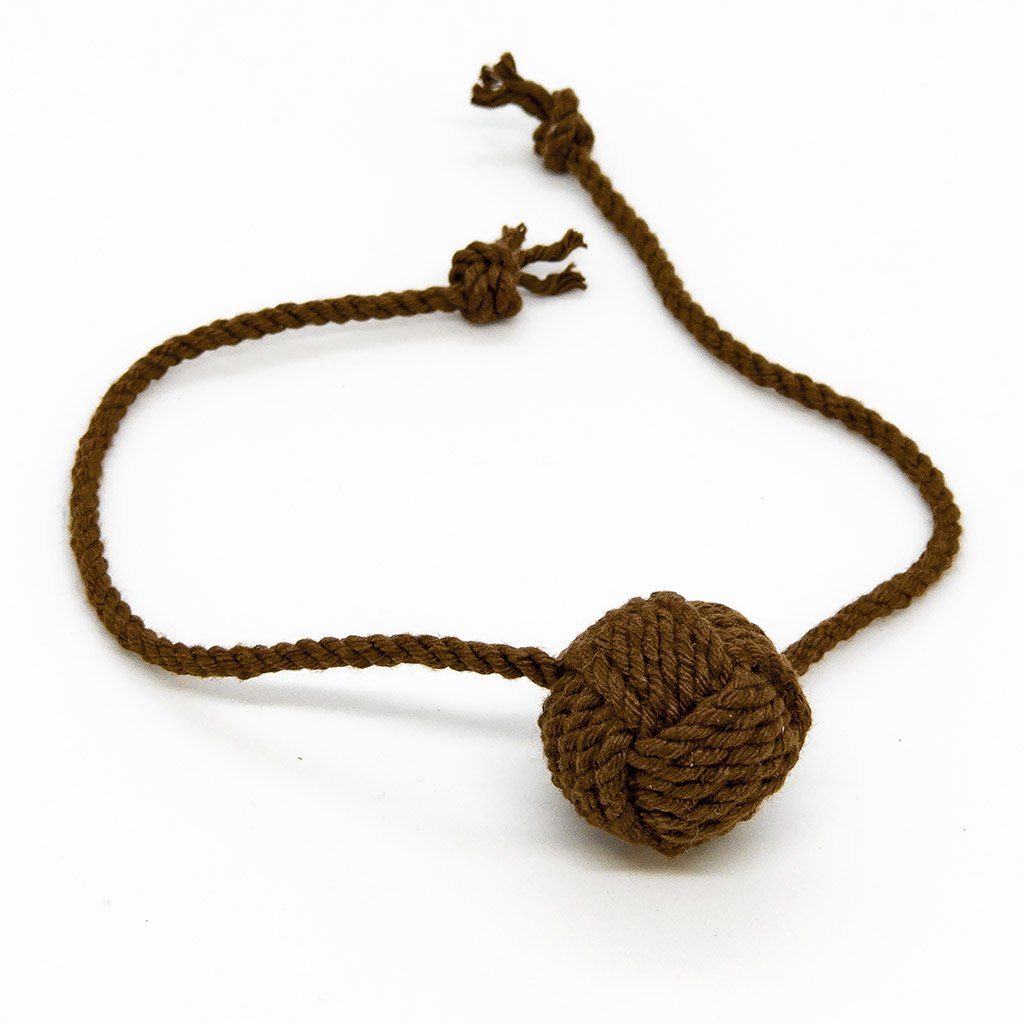 Monkey Fist Rope Cat Toy Mystic Knotwork Brown 