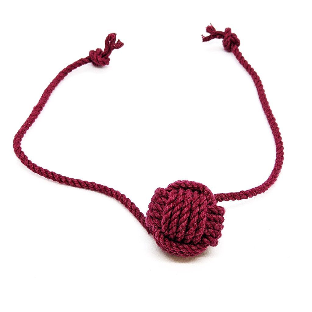 Monkey Fist Rope Cat Toy Mystic Knotwork Burgundy 