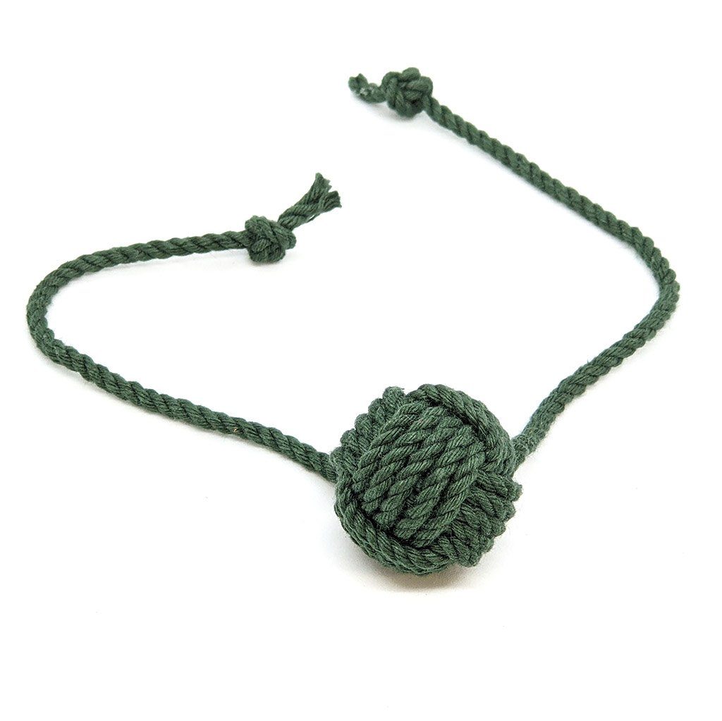 Monkey Fist Rope Cat Toy Mystic Knotwork Forest Green 