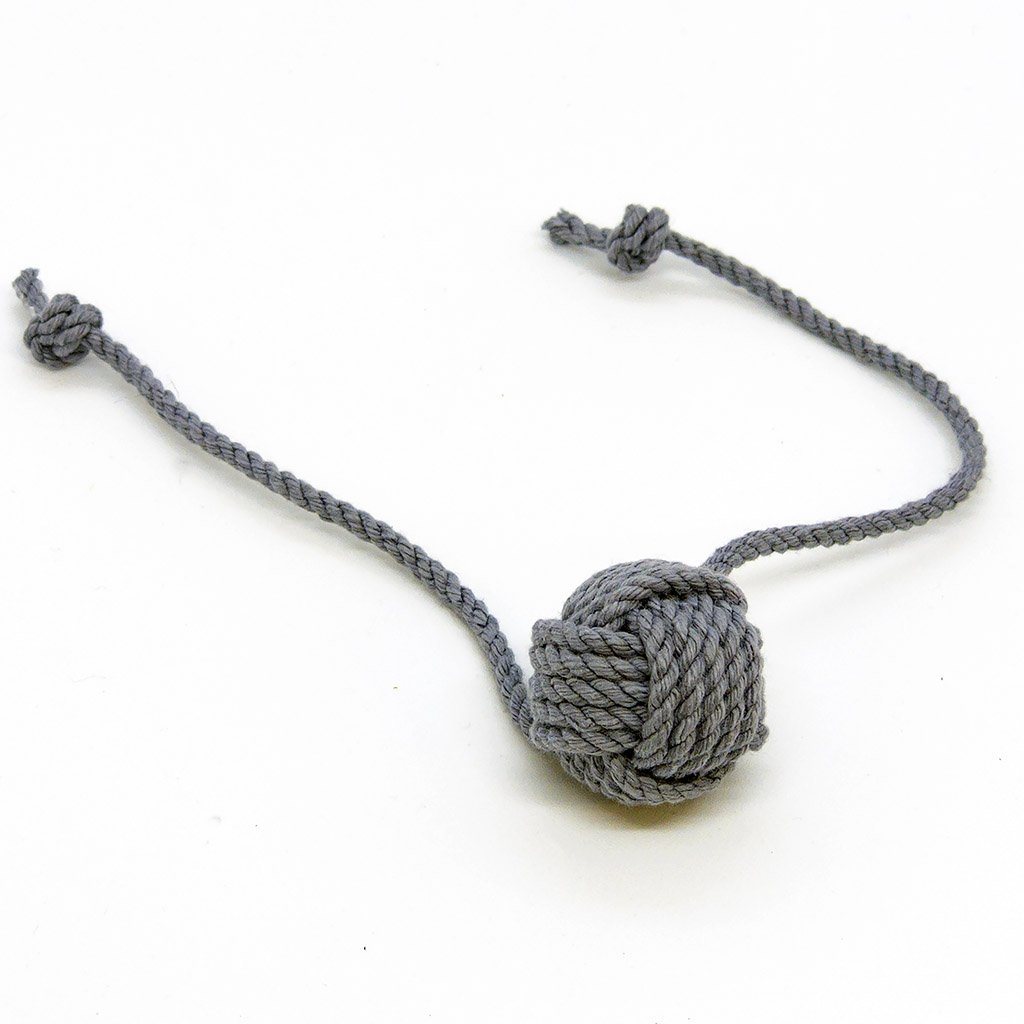 Monkey Fist Rope Cat Toy Mystic Knotwork Gray 