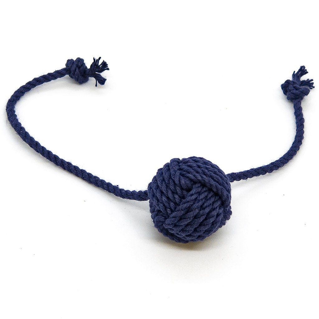 Monkey Fist Rope Cat Toy Mystic Knotwork Navy Blue 