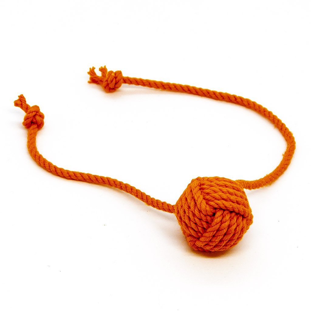 Monkey Fist Rope Cat Toy Mystic Knotwork Orange 