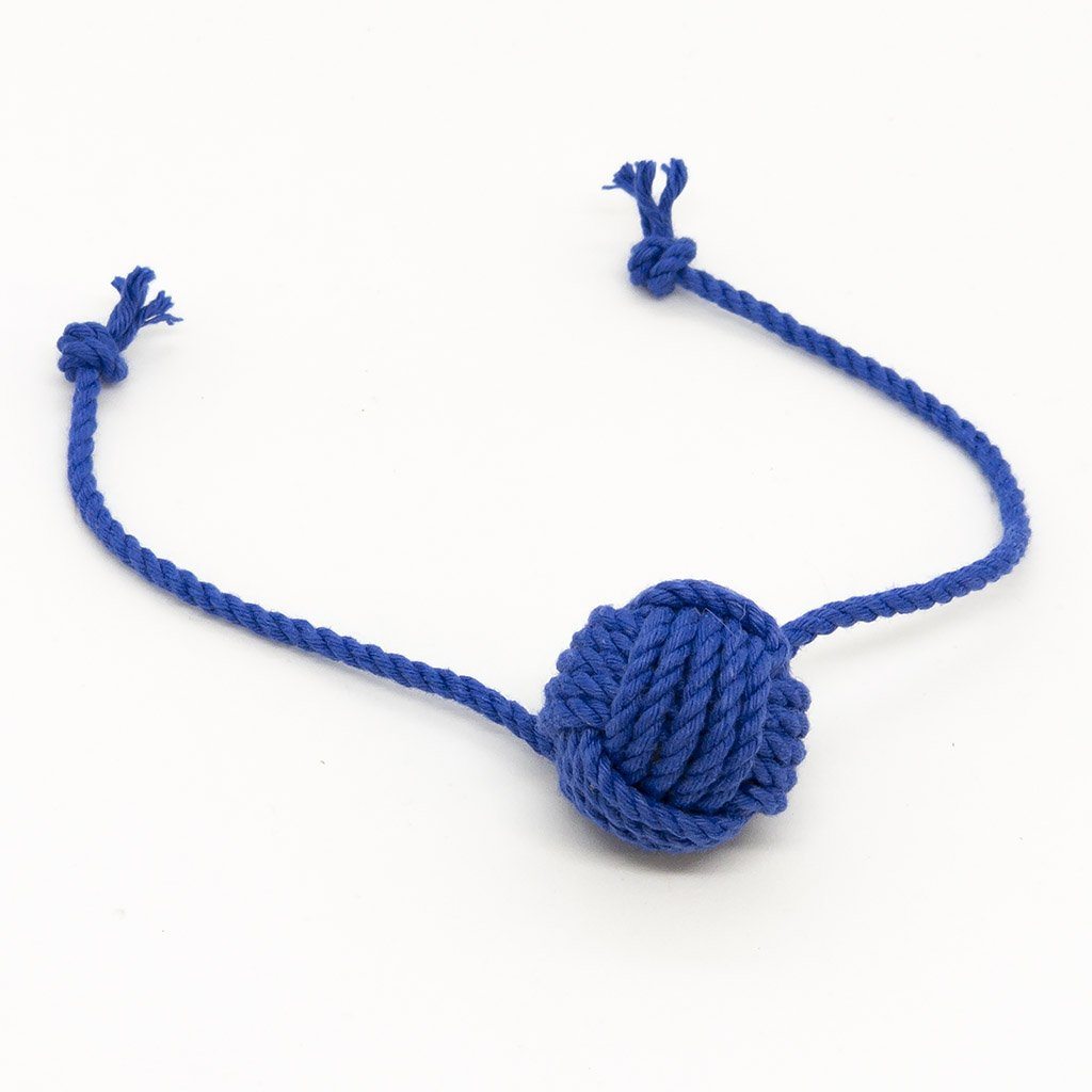 Monkey Fist Rope Cat Toy Mystic Knotwork Royal Blue 