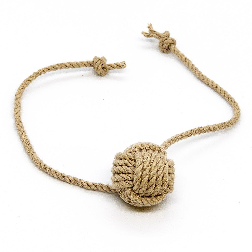 Monkey Fist Rope Cat Toy Mystic Knotwork Tan 