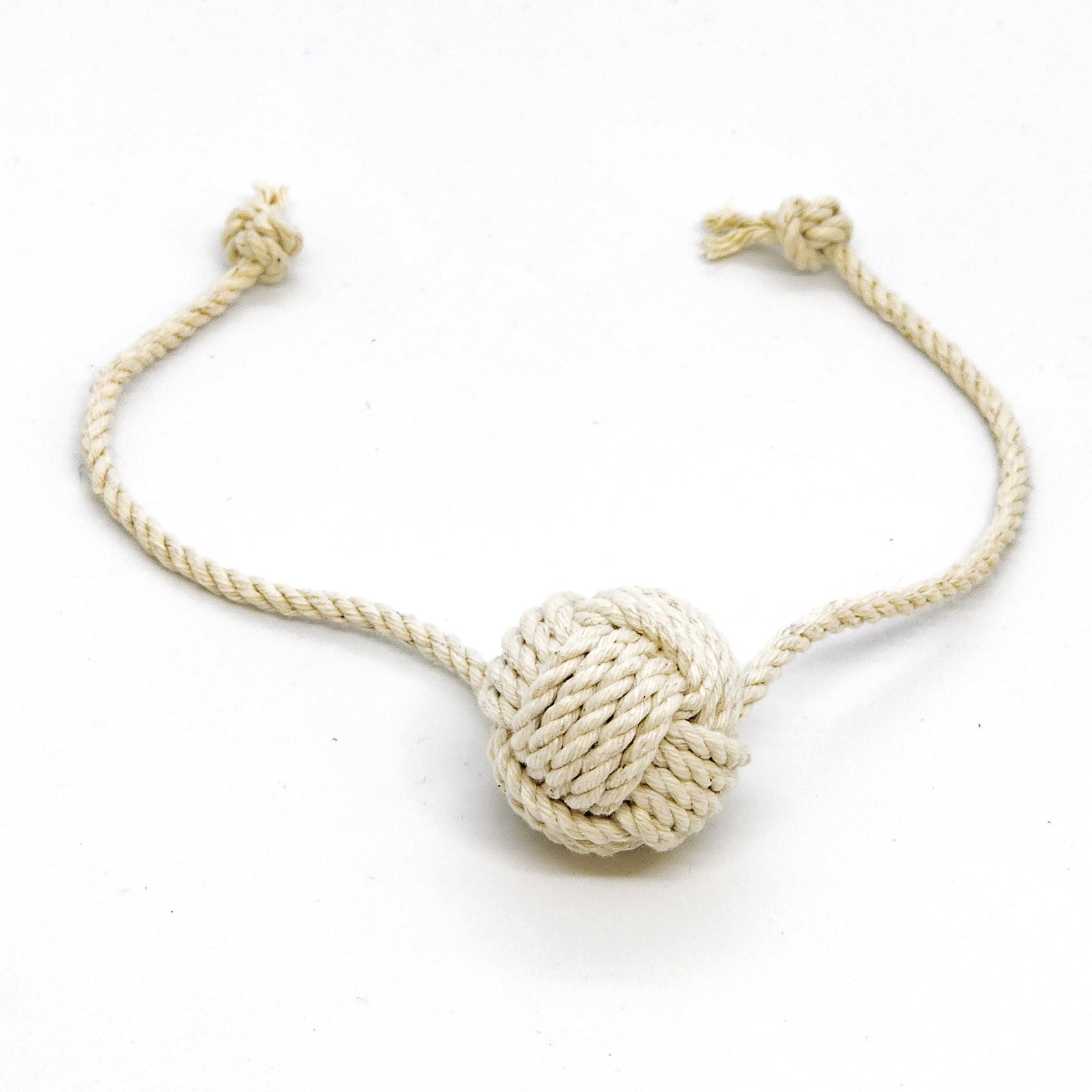 Monkey Fist Rope Cat Toy Mystic Knotwork White 