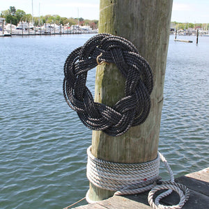 Nautical Wreath, Lobster Rope Sailor Knot Exterior Grade, Charcoal Mystic Knotwork 