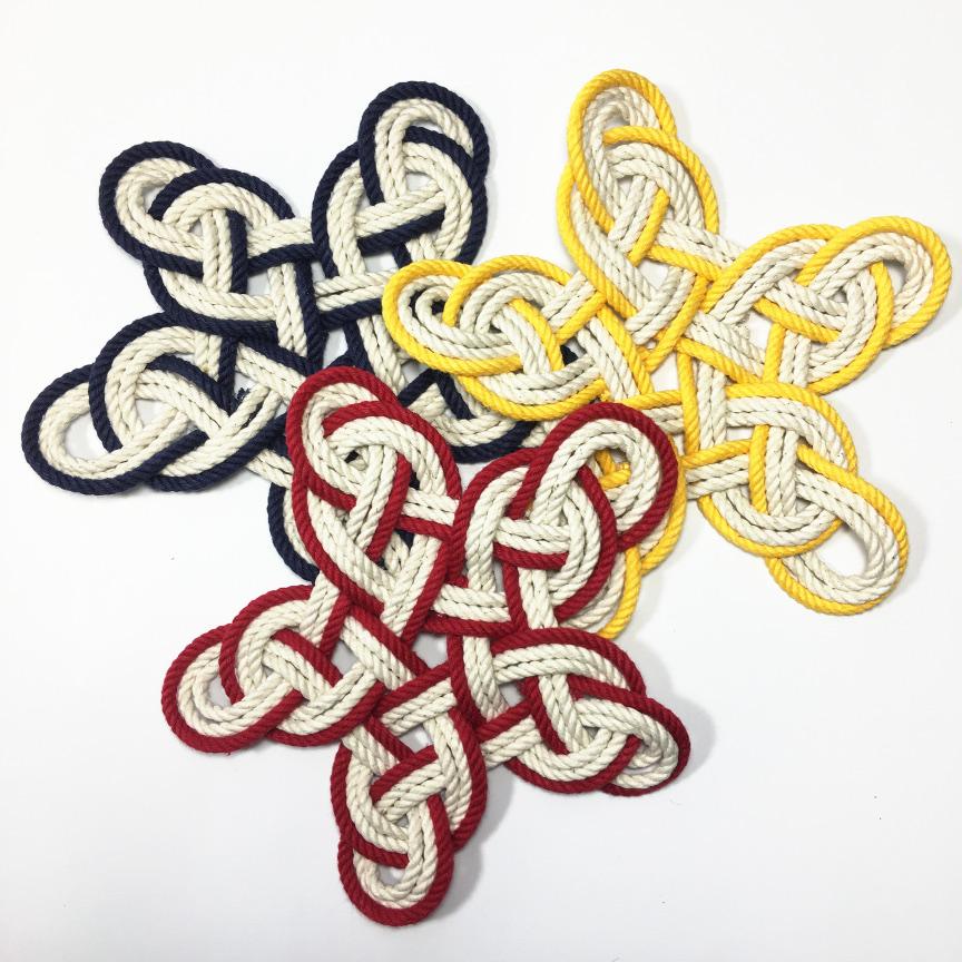 Nautical Knot Nautical Woven Star, Cotton Knot for Christmas Tree Topper or Home Decoration handmade at Mystic Knotwork