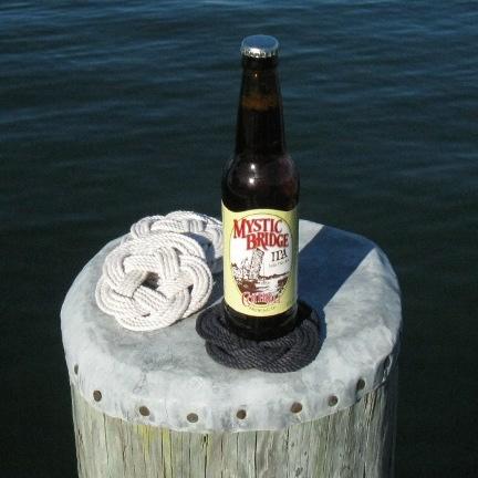 Nautical Knot Sailor Knot Coasters, Woven in White, Set of 4 handmade at Mystic Knotwork