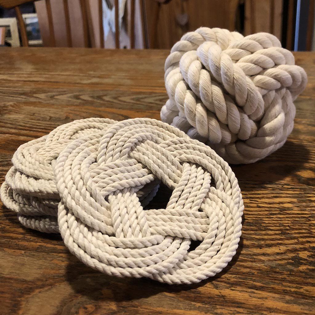 Bulk Pricing Sailor Knot Coasters, Set of 4 in 17 Colors Mystic Knotwork 