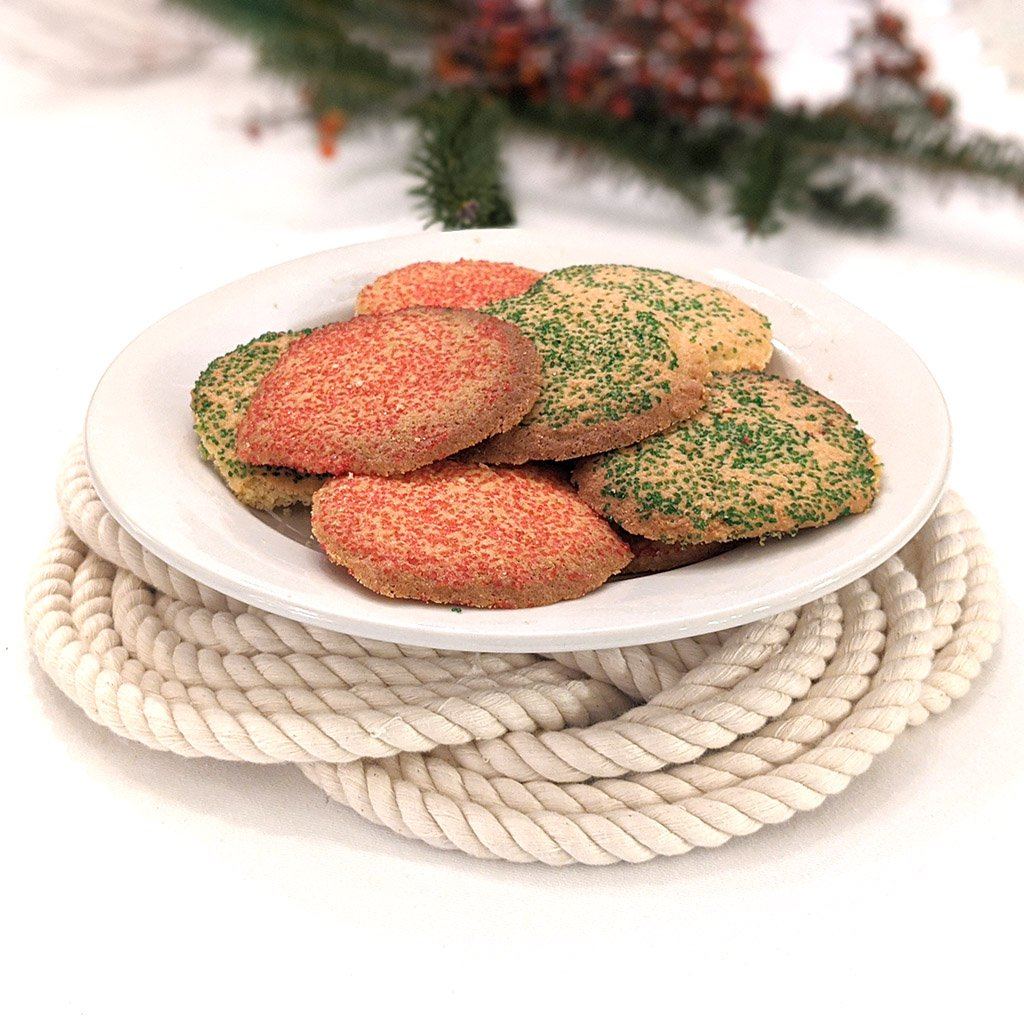 10" Nautical Sailor Knot Trivet, White Cotton Rope, Large trivet Mysticknotwork.com 