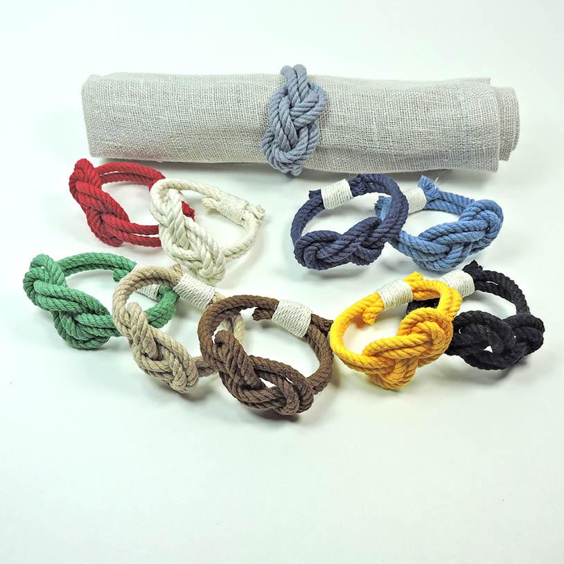 Bulk Pricing Figure Eight Infinity Knot Napkin Rings, Solid Color Sets of 4 Mystic Knotwork 