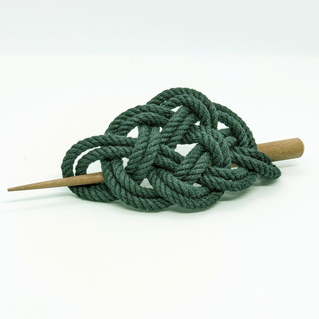 Celtic Weave Hair Stick Barrette in 17 Colors hair accessory Mystic Knotwork Forest Green 