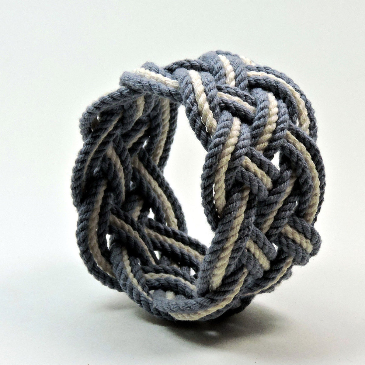 Nautical Knot Wide Striped Sailor Knot Bracelet handmade at Mystic Knotwork