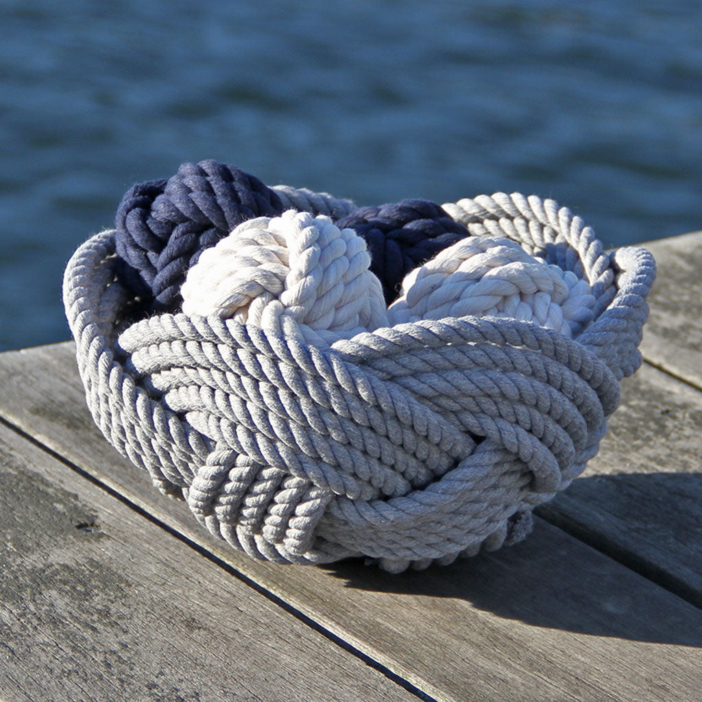 Celtic Knot Gray Woven Cotton Bowl home decoration Mystic Knotwork 