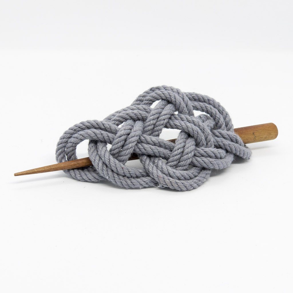 Celtic Weave Hair Stick Barrette in 17 Colors hair accessory Mystic Knotwork Gray 