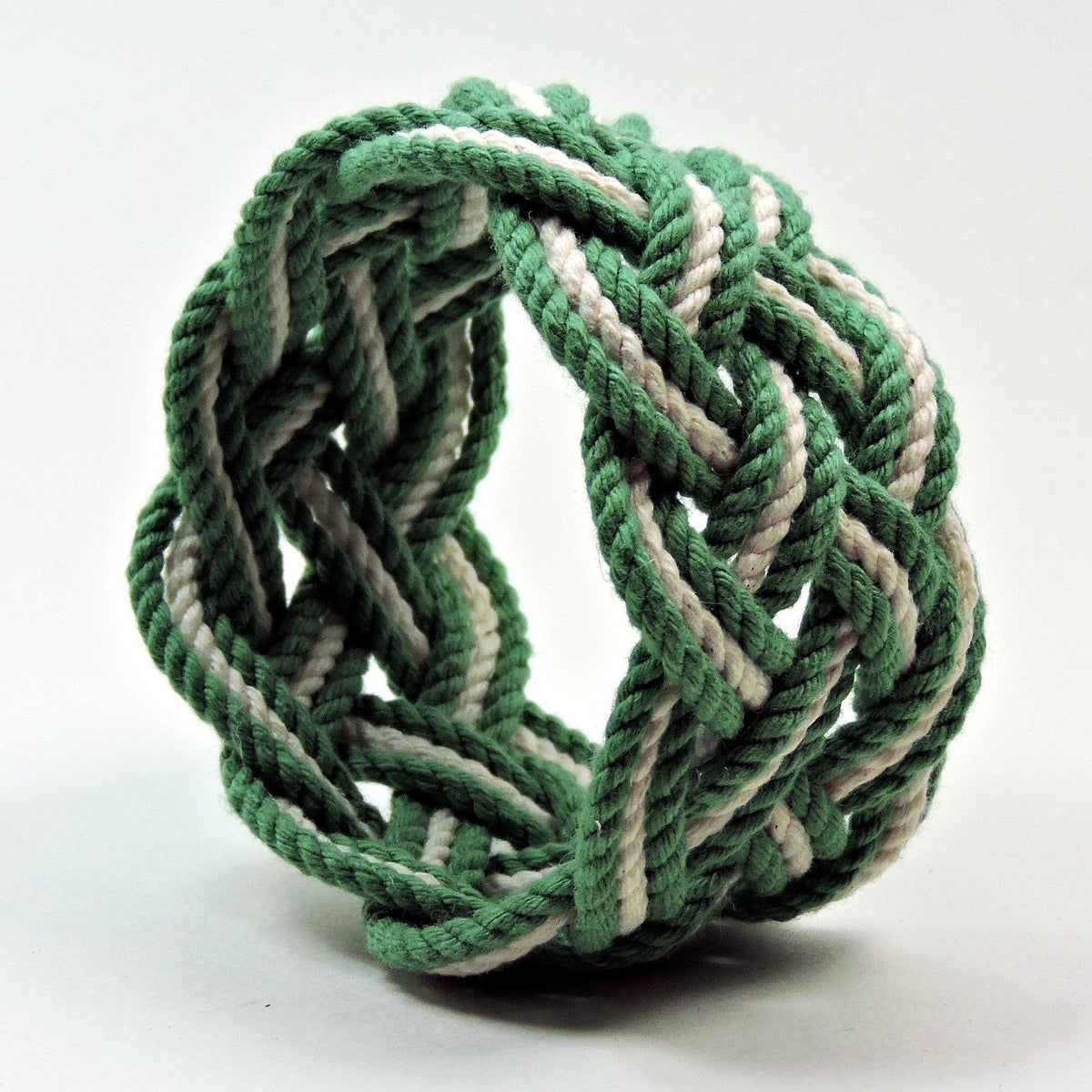 Nautical Knot Wide Striped Sailor Knot Bracelet handmade at Mystic Knotwork