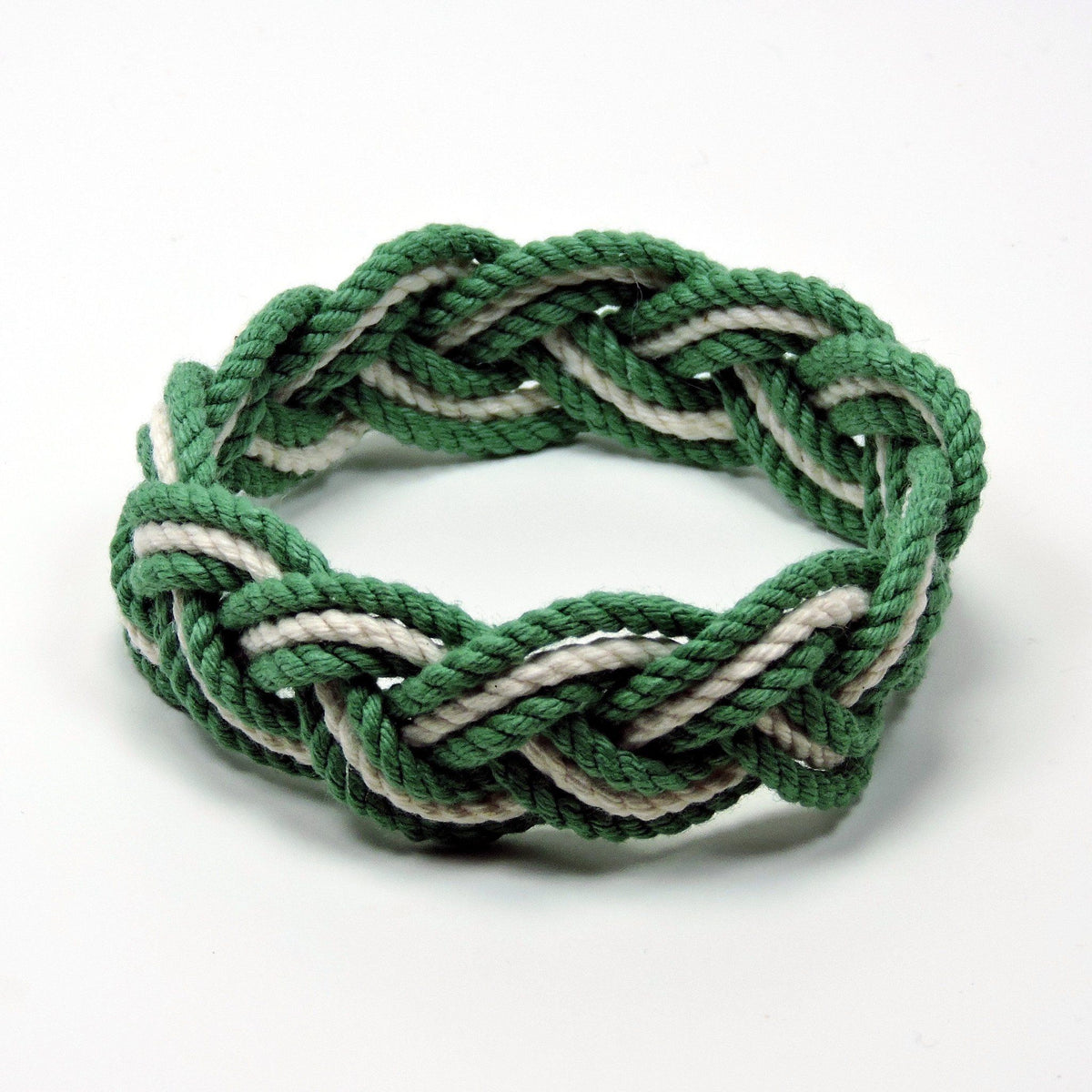 Nautical Knot Striped Sailor Bracelet, Tropical Colors w/ White Stripe handmade at Mystic Knotwork