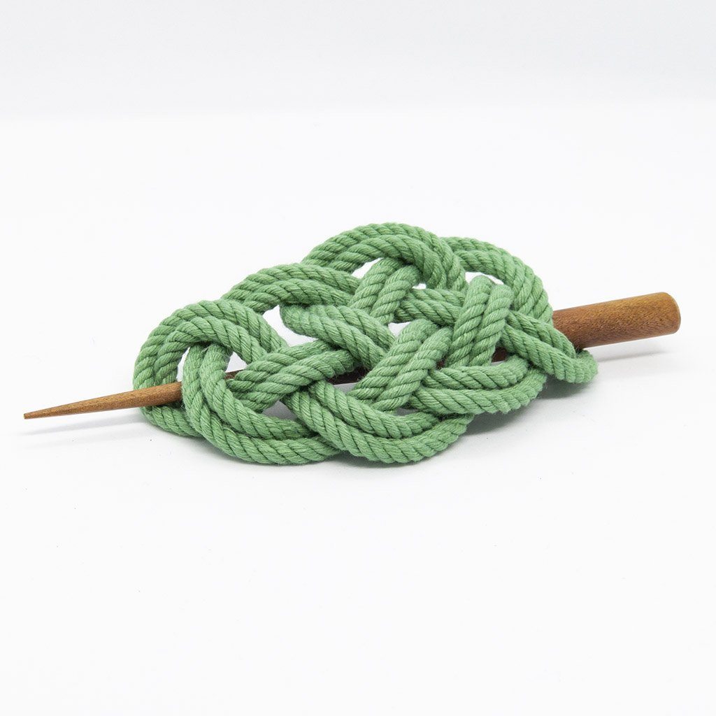 Celtic Weave Hair Stick Barrette in 17 Colors hair accessory Mystic Knotwork Green 