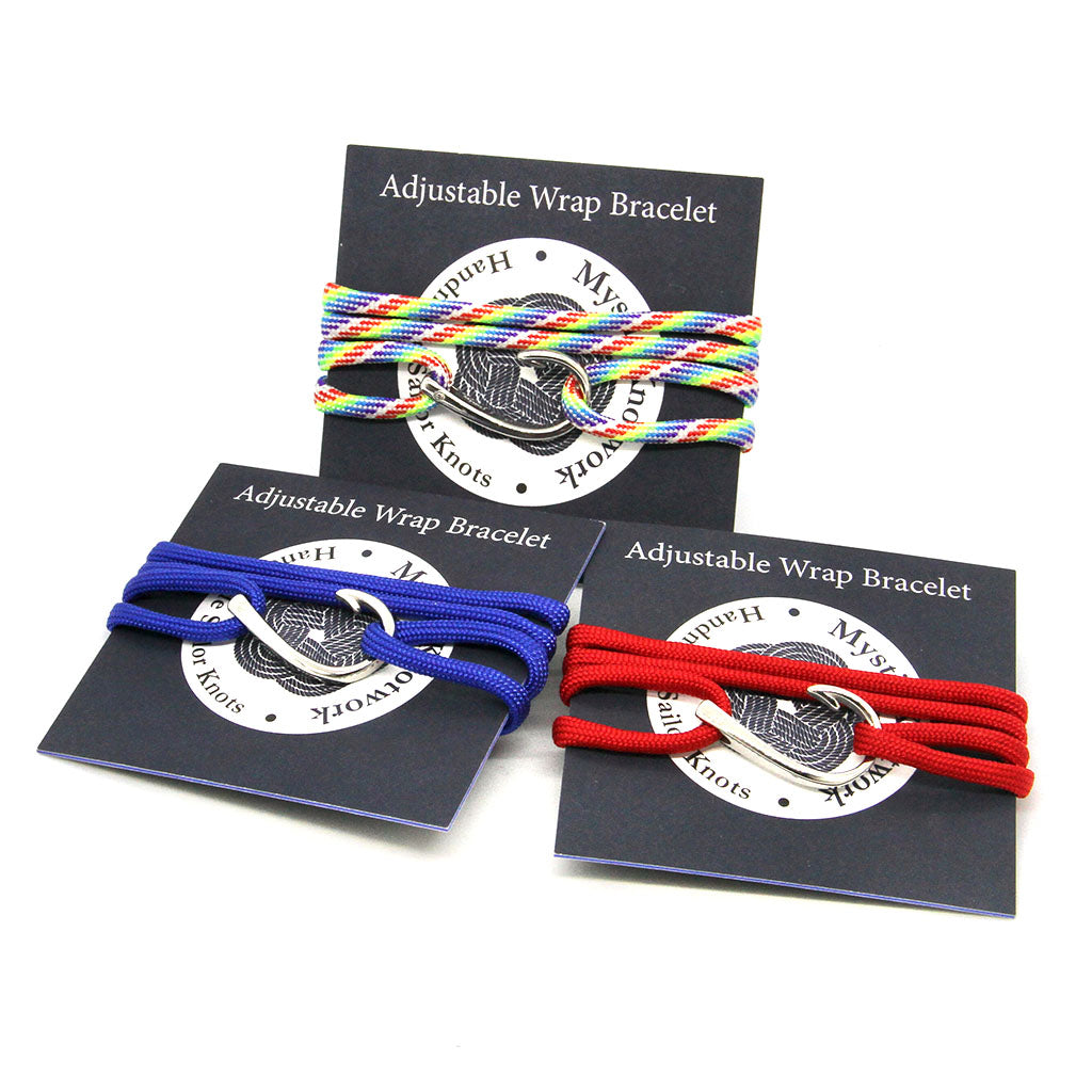 Adjustable Fish Hook Wrap, Bracelet or Anklet 14 Color Options Mystic Knotwork 