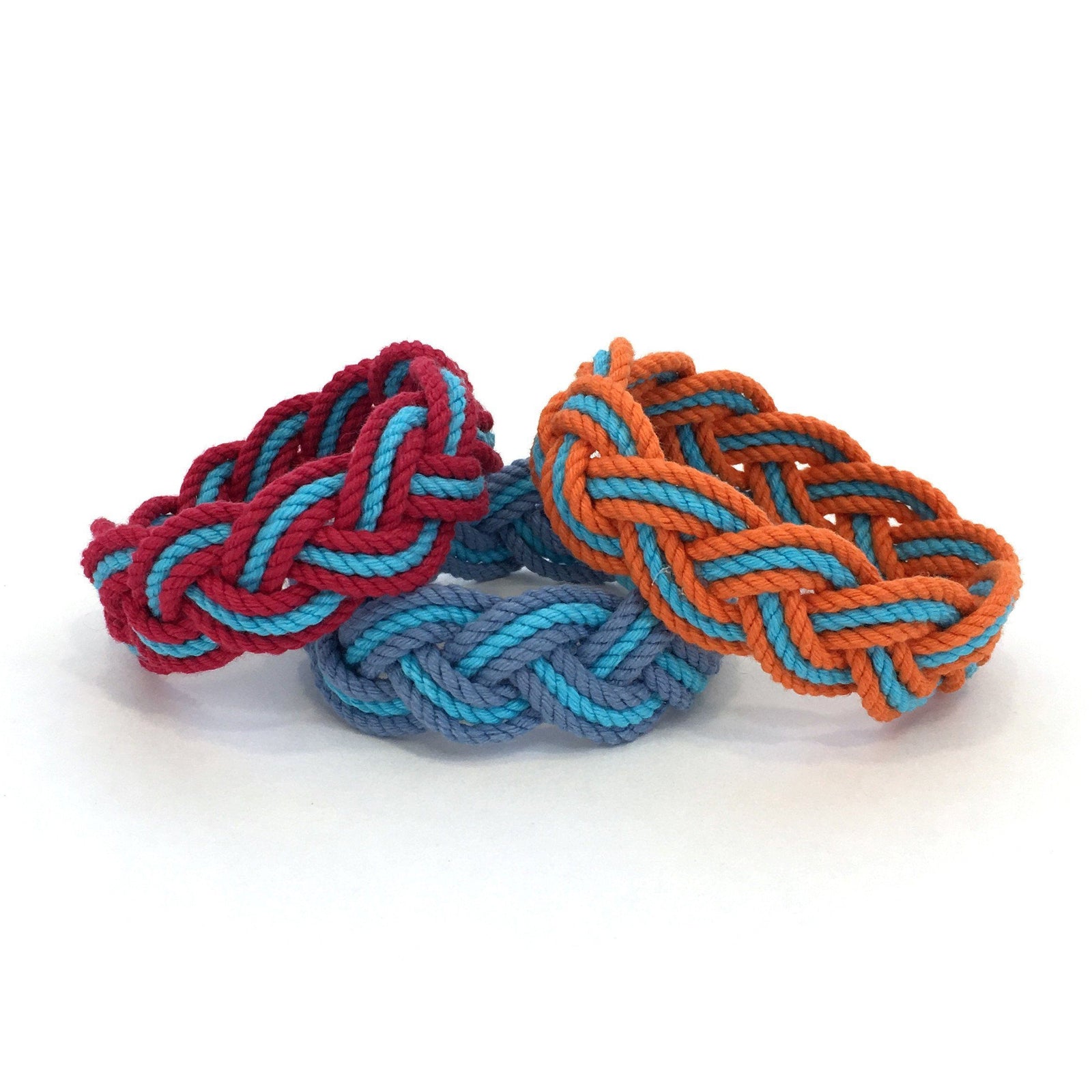 Nautical Knot Striped Sailor Bracelet, Custom Colors - Choose Your Own handmade at Mystic Knotwork