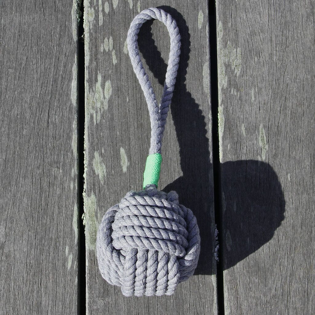 Large Monkey Fist Rope Dog Toy pet toy Mysticknotwork.com Gray 