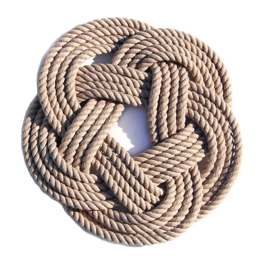 10" Nautical Sailor Knot Trivet, Tan Cotton Rope, Large trivet Mysticknotwork.com 