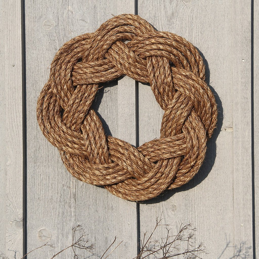 Nautical Nautical Wreath, Manila Rope Wreath Sailor Knot Wreath for wall or  Centerpiece Made in the USA by hand in Mystic, Connecticut $ 60.00