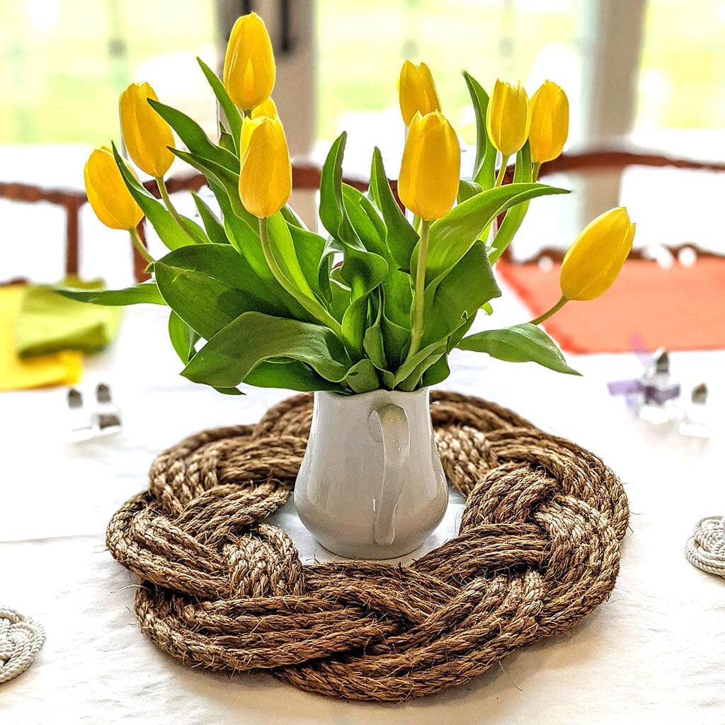 Nautical Wreath, Manila Rope Wreath Sailor Knot Wreath for wall or Centerpiece home decoration Mysticknotwork.com 